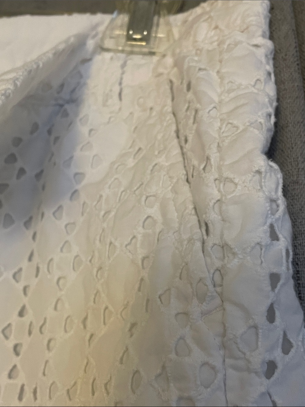 C B Established 1962 High-Waist White Eyelet Shorts with Scalloped Hem - Picture 3 of 5
